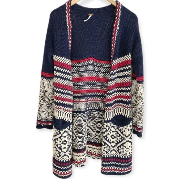 FREE PEOPLE Nordic Cardigan Duster M - Picture 10 of 11